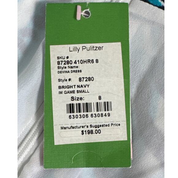 NWT Lilly Pulitzer Devina Shift Dress Bright Navy I'm Game Zebra Print Size 8 - Picture 6 of 13